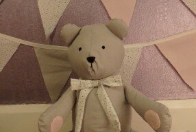 baby shower bunting and bear